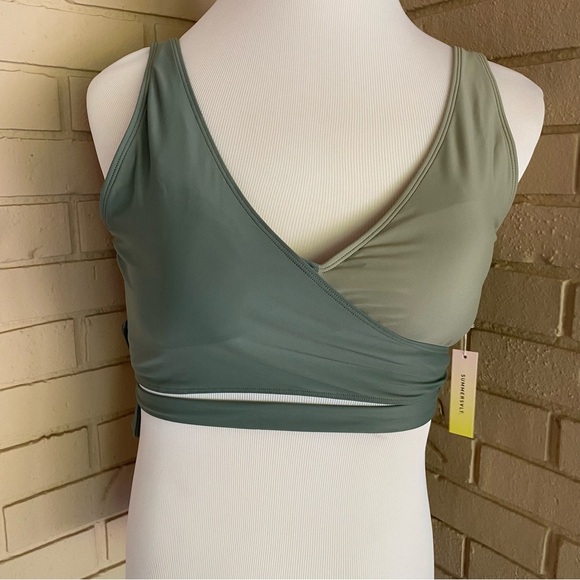 NWT Summersalt Perfect Wrap Bikini Top Green Size 1X NEW Beach Vacation Travel - Picture 3 of 9
